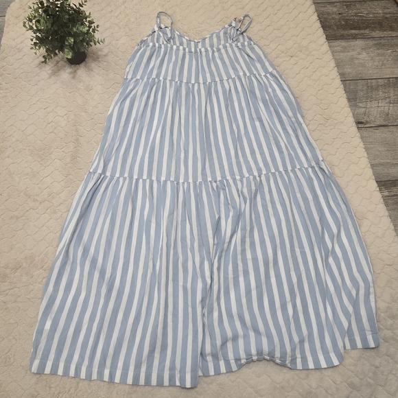Old Navy Blue & White Tiered Cami Maxi Dress, Size X-Large - Picture 6 of 9